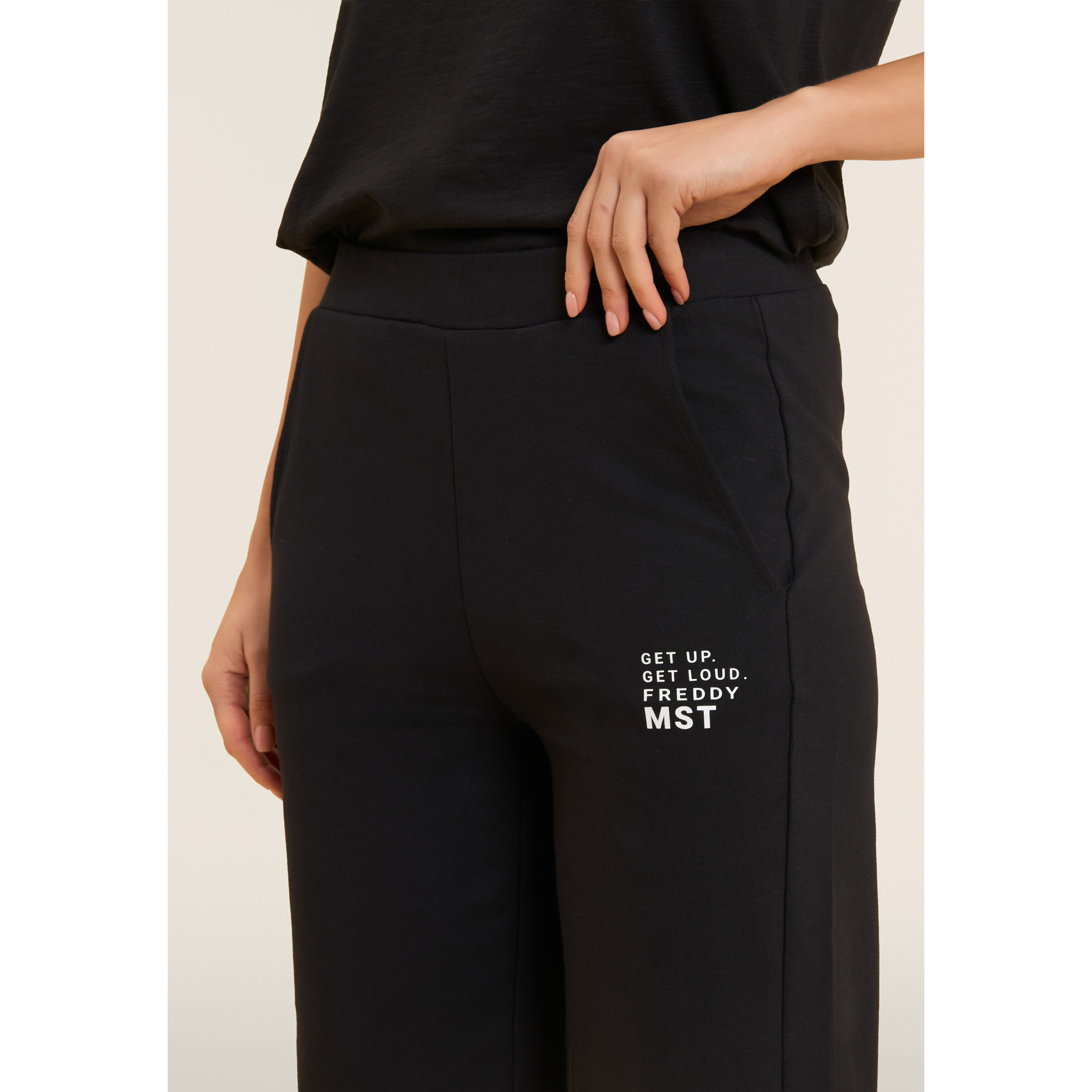 Pantaloni sportivi wide leg cropped con grafica FREDDY MST