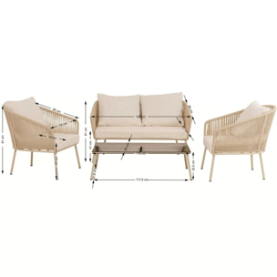 Salon de jardin Elba 4 places crème Kare Design