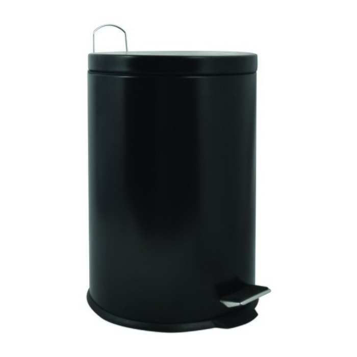 Poubelle à  pédale Acier 20L Noir mat MSV