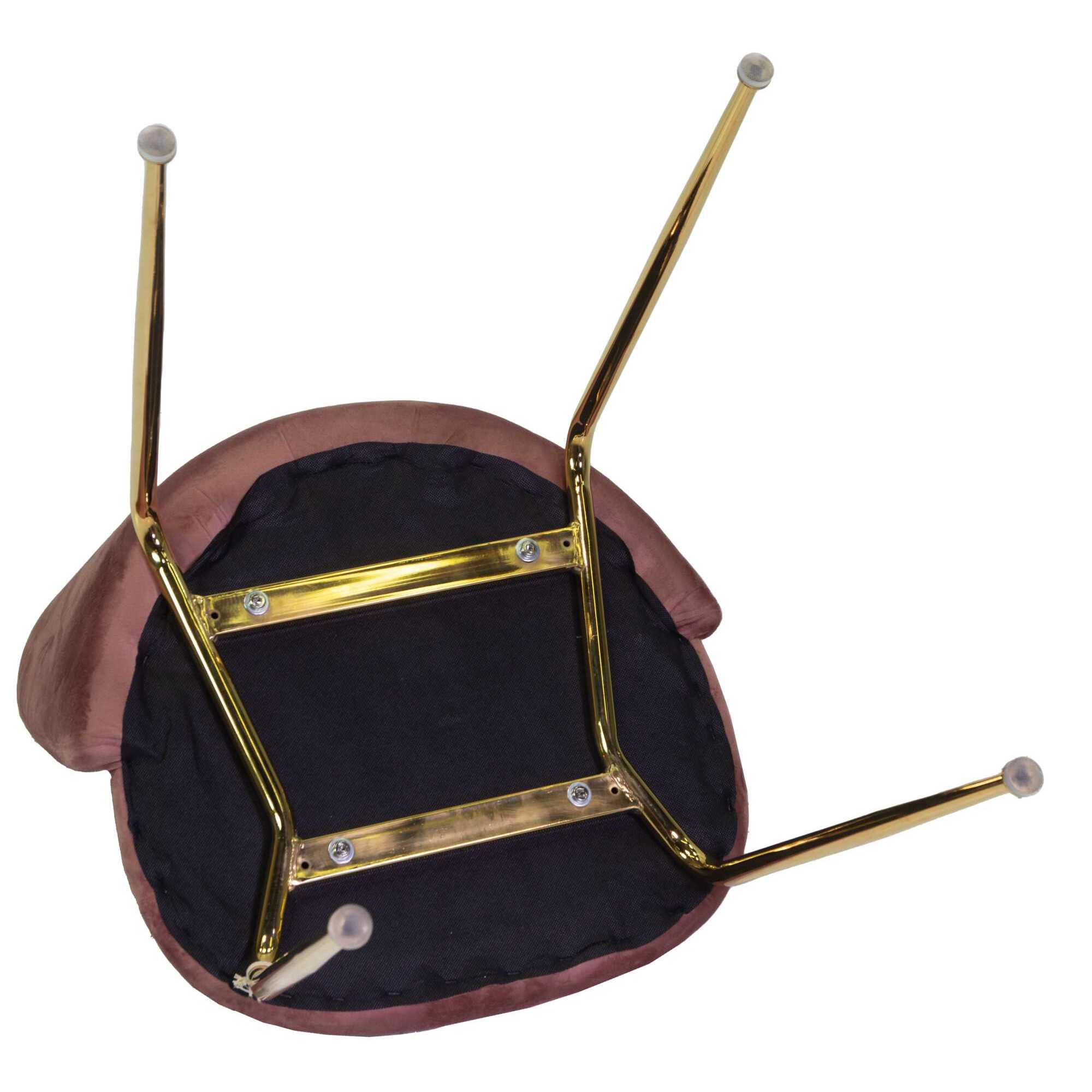 Sedia Sammi Vacchetti in velluto rosa antico con struttura oro cm50x57h77,5