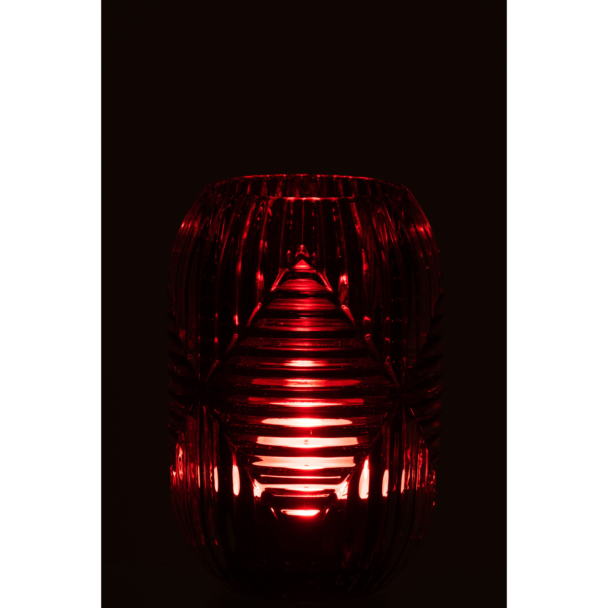 J-Line photophore Haut Lignes - verre - rouge