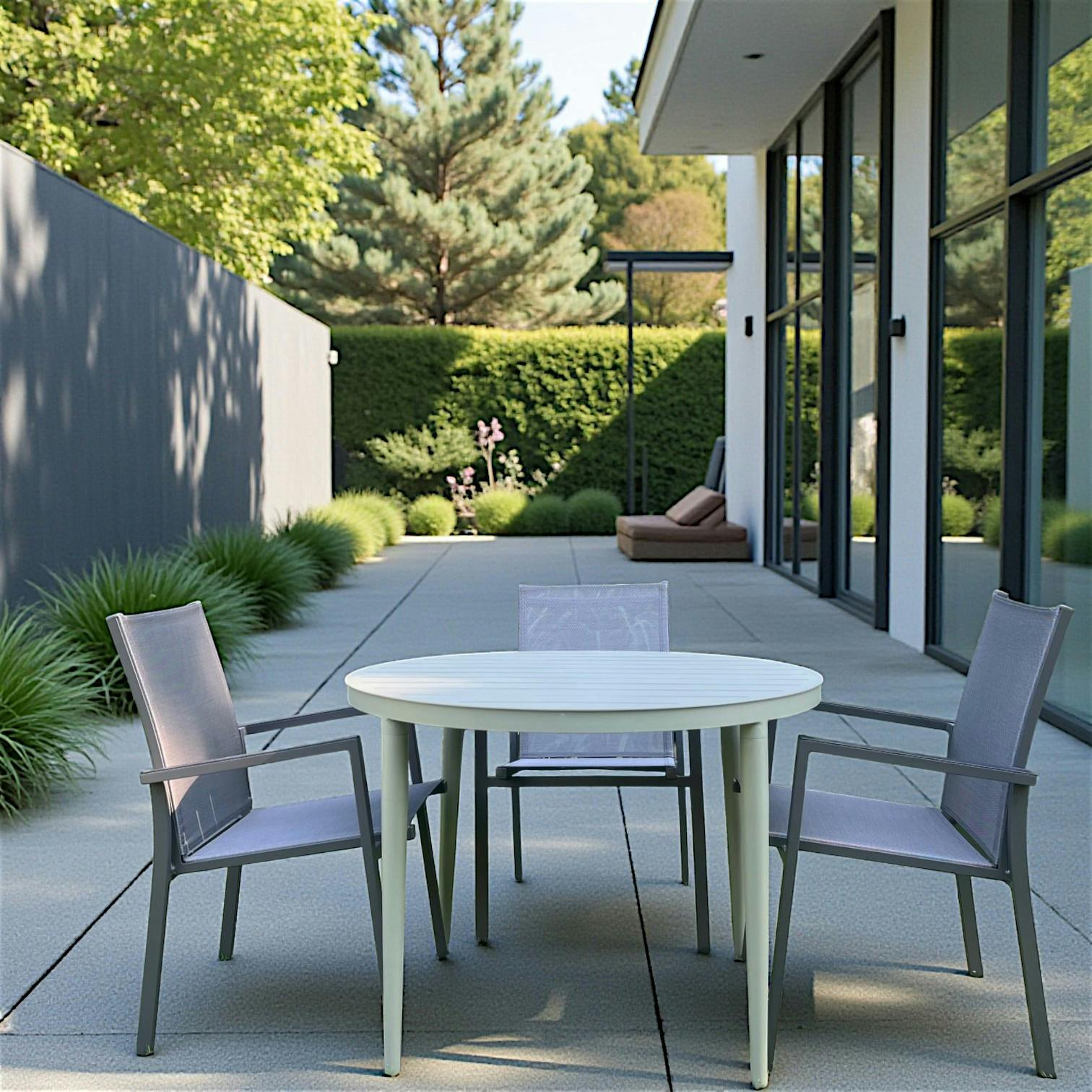 Table de jardin ronde en aluminium vert argile Ø 100 cm STOCKHOLM