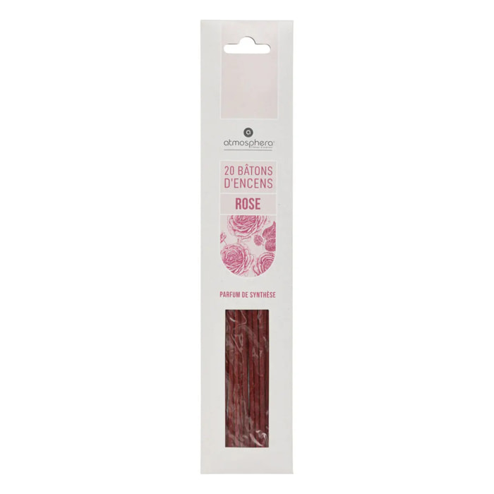 Lot de 20 bâtons d'encens rose H25cm
