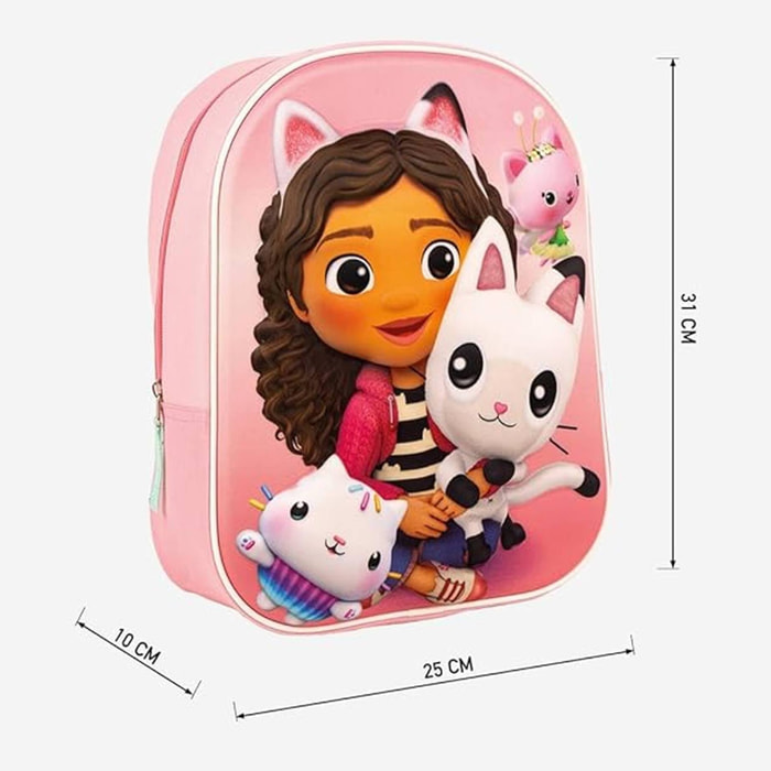 Mochila infantil 3d gabby's dollhouse