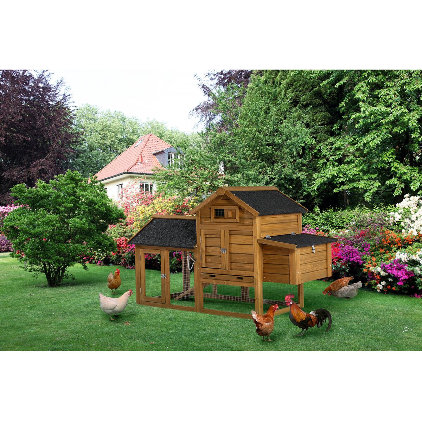 Poulailler "Poulette" avec pondoir en bois - Marron