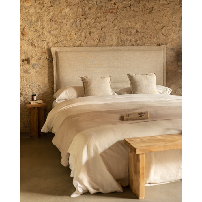 Tête de lit déhoussable en lin beige en différentes tailles