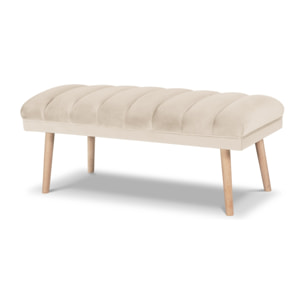 Banc "Frison" 2 places en velours beige