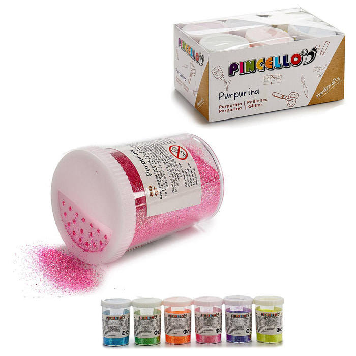 Bote de purpurina 80 g Colores aleatorios.