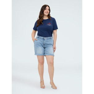 Fiorella Rubino - T-shirt in cotone con scritta - Blu
