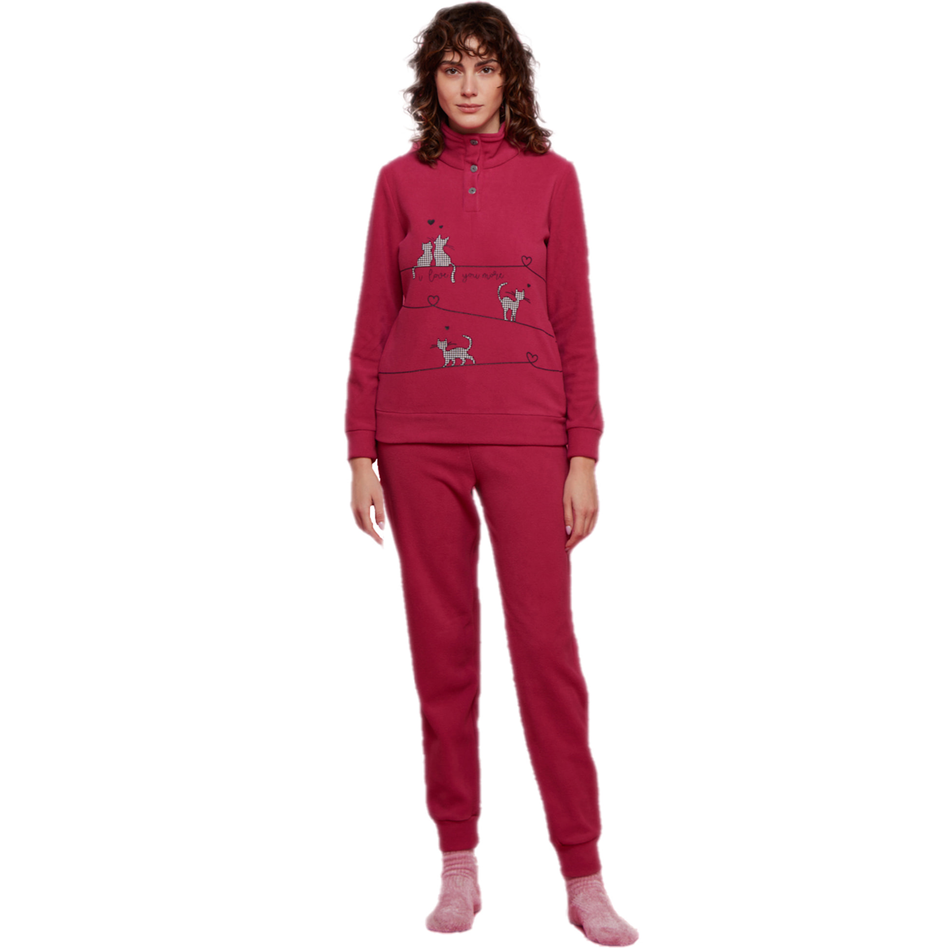 Pigiama donna micropile love cat Noidinotte