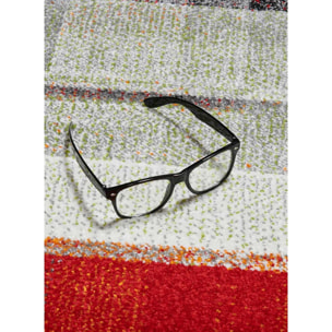 Petit tapis géométrique ivoire, rouge et noir