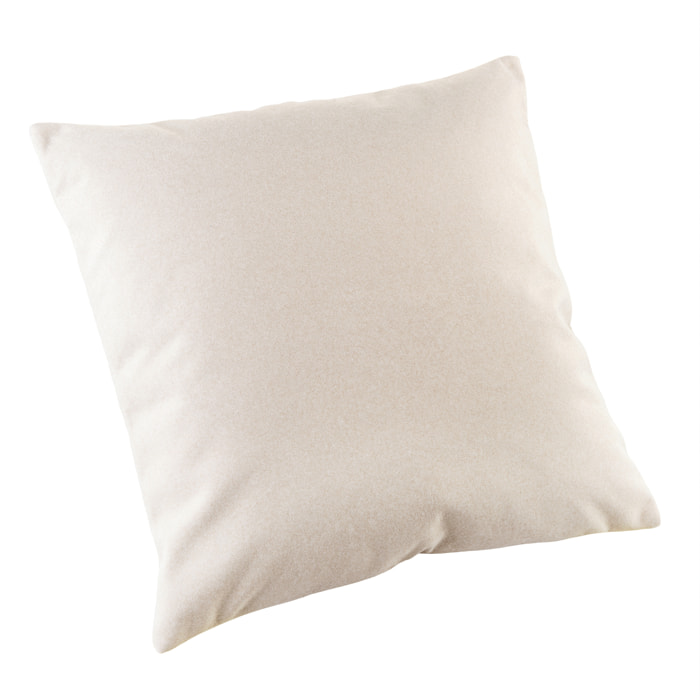 Coussin velours  - Effet peau de pêche - Ecru