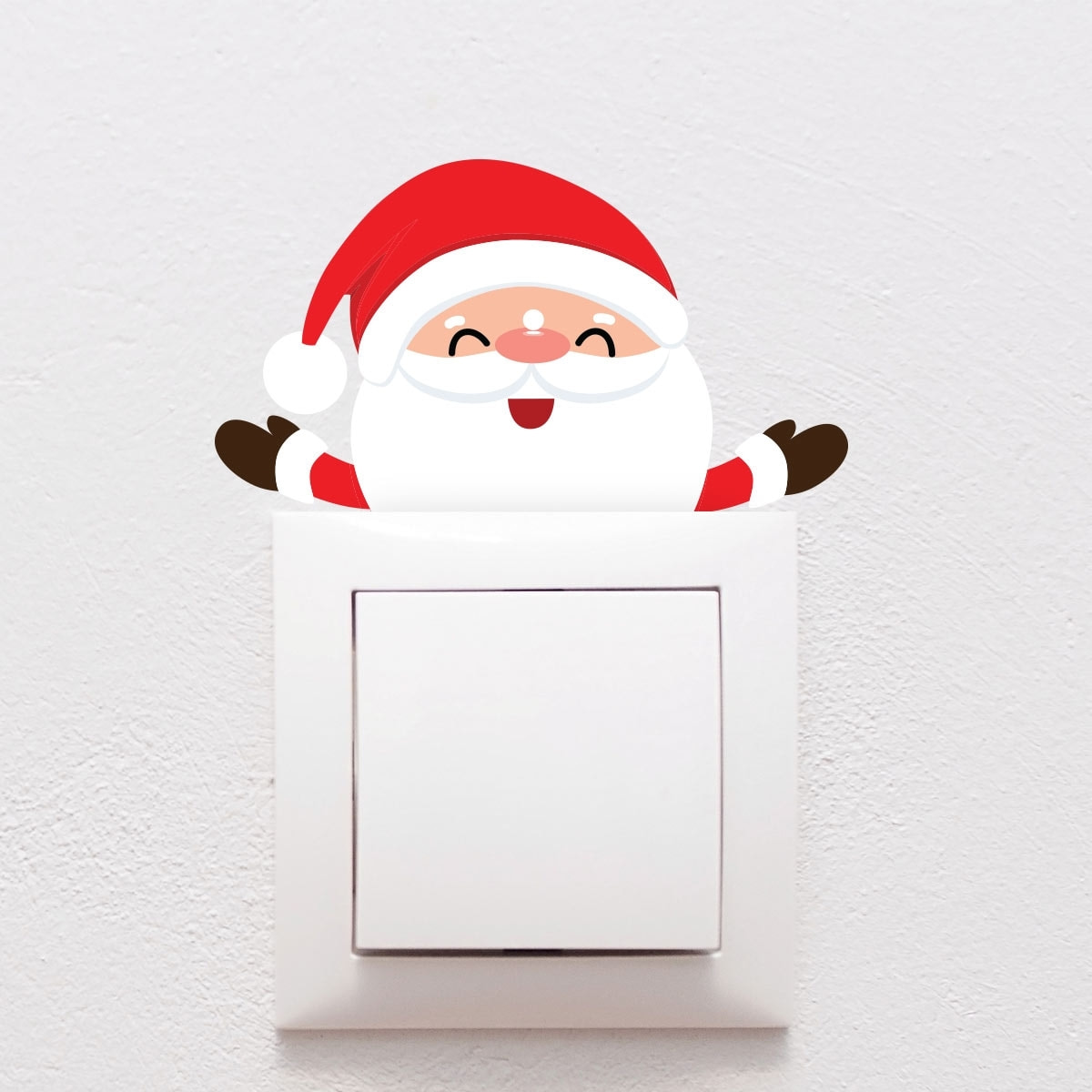 4 Stickers interrupteur animaux de noël et père noël - Autocollants stickers adhésifs noël - décoration fêtes