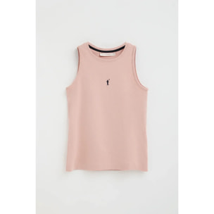 Canotta rosa pallido slim fit con ricamo Rigby Go