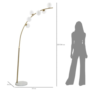 LAMPADA DA TERRA GLAMY ARC 6 LUCI CM 130X45X220-246