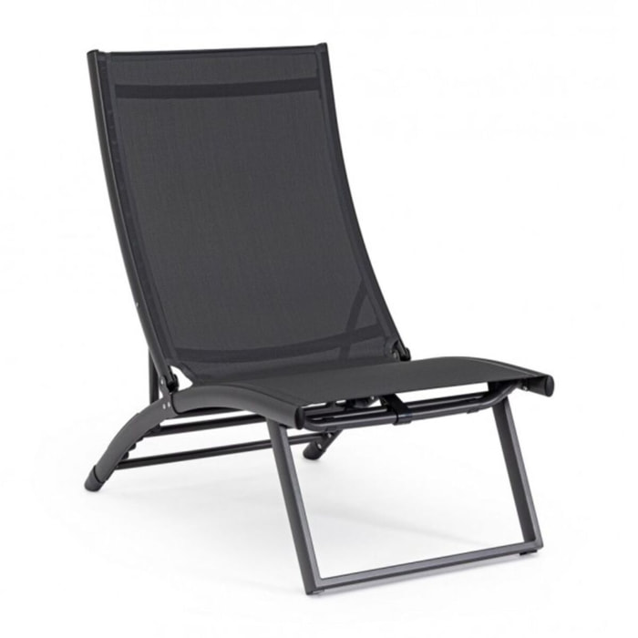 Set di 2 poltrone reclinabili TAYLOR in alluminio e textilene antracite