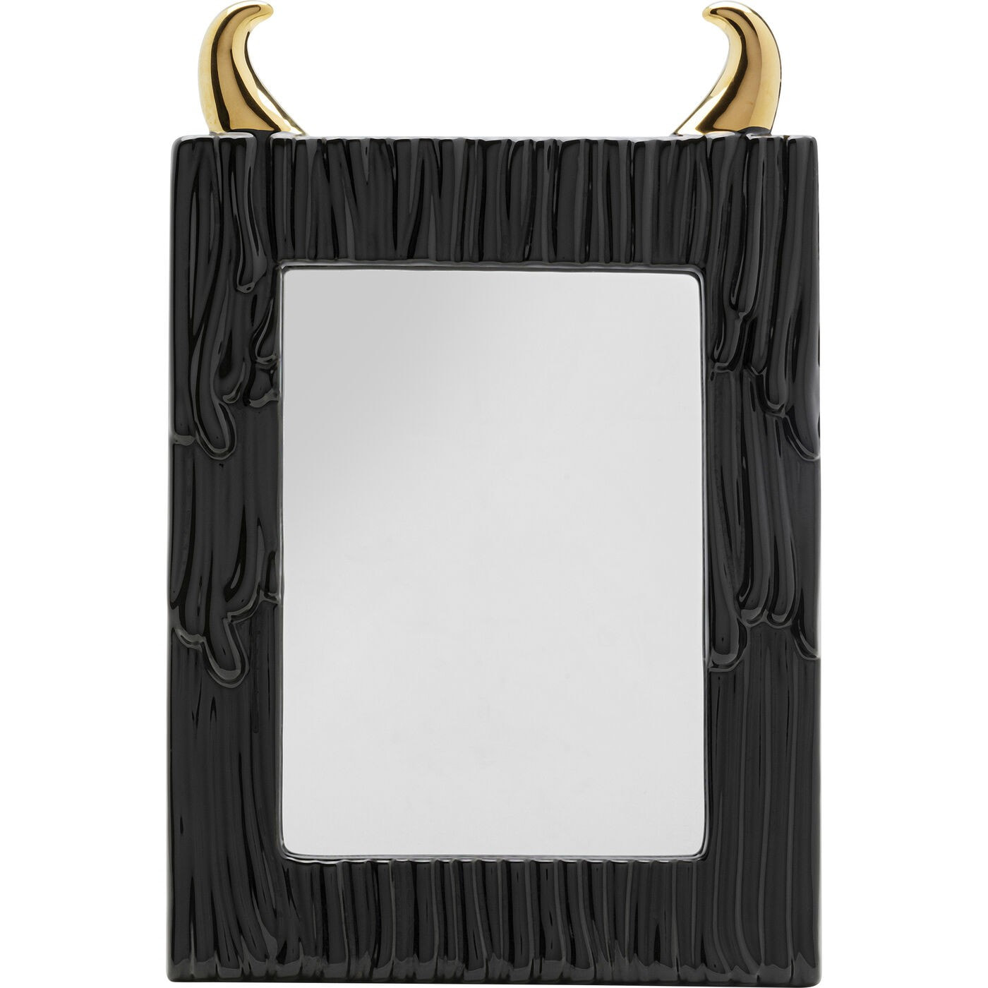 Miroir de table Yeti noir et doré 19x29cm Kare Design