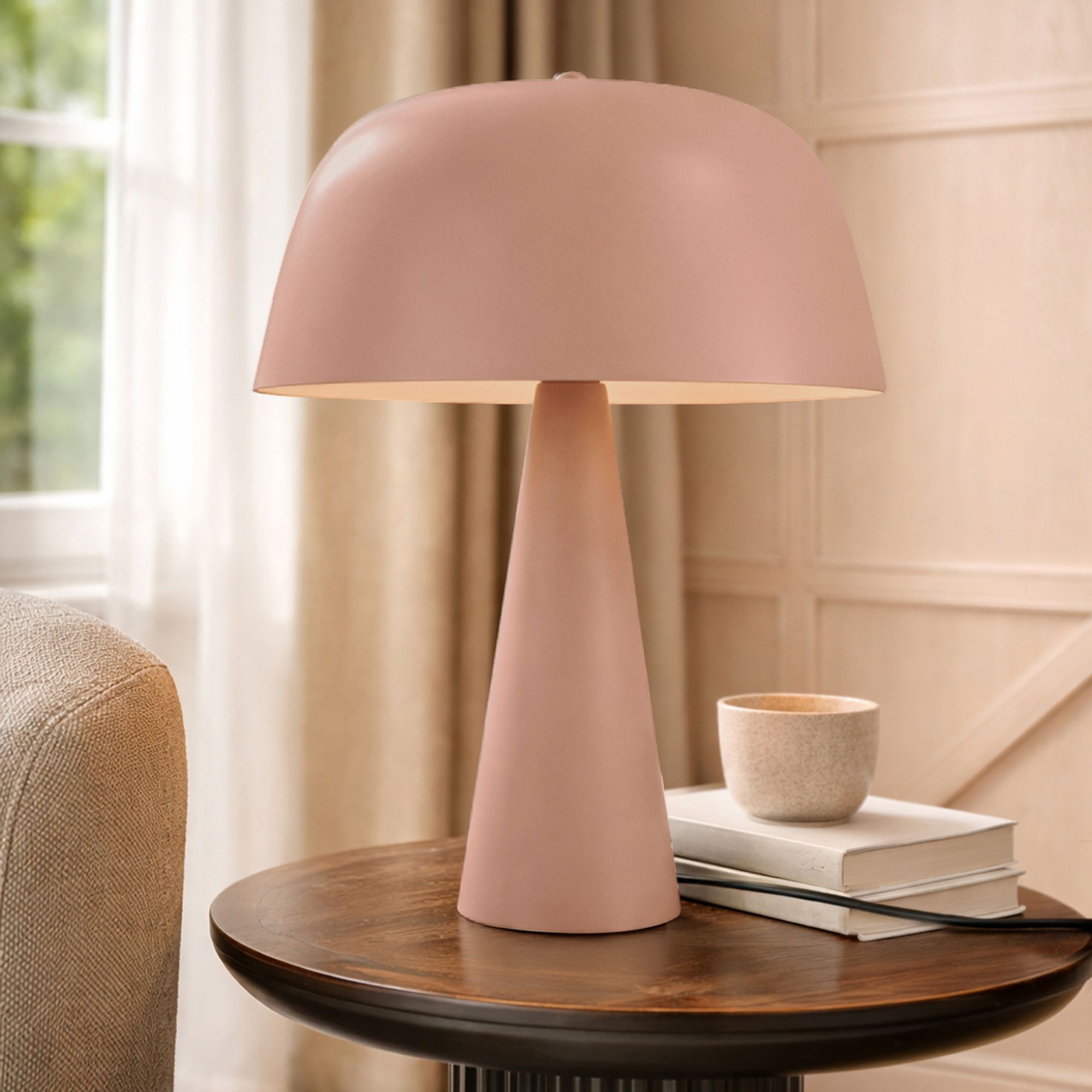 Lampe en métal mat rose KALYSTA
