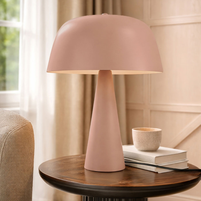 Lampe en métal mat rose KALYSTA