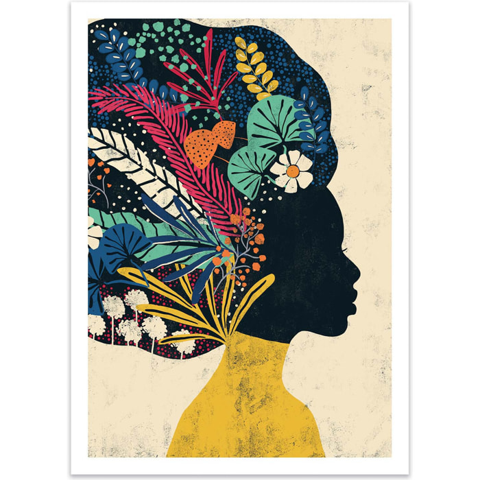 Affiche - Afro Woman - Cats and Dotz by The Artcicle