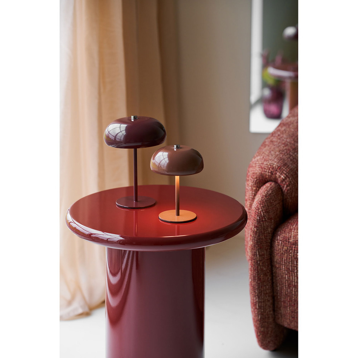 Lampada da tavolo Margate ricaricabile in metallo marrone ø13 cm