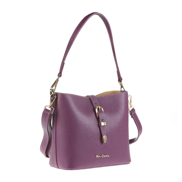 Borsa a spalla da donna Made in Italy - Modello Valeria Elite - 100% pelle - 22.0 x 19.5 x 10.5 cm