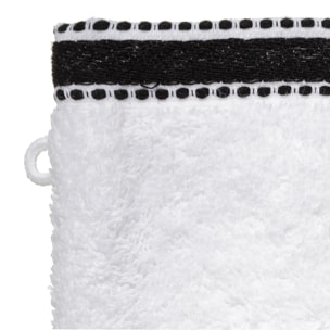 Lot de 2 gants de toilette "Joia" - coton 550 gr/m² - blanc 15x21 cm