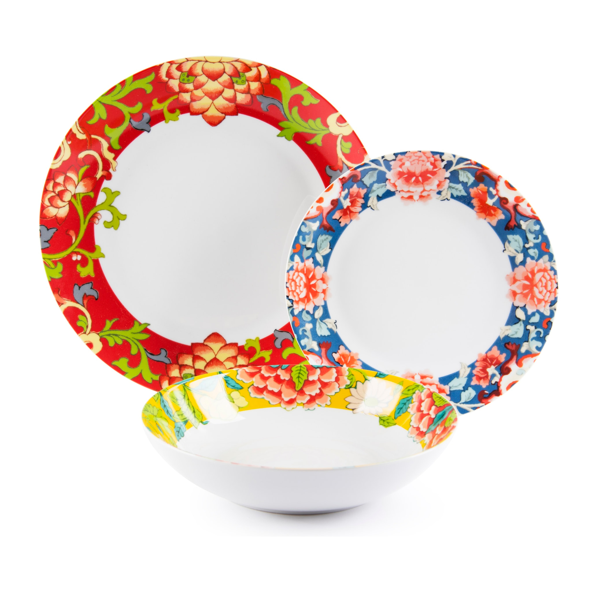 Servizio piatti 12 pezzi Excelsa – Oriental Spring, Porcellana Multicolore