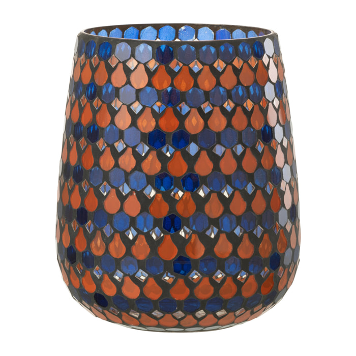 J-Line photophore Mosaic Goutte - verre - orange/bleu - large