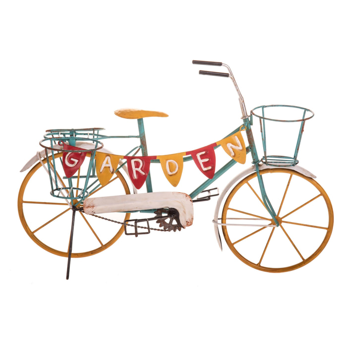 Bicicletta Con Contenitore. Altezza 54 Cm - Pezzi 1 - 54X35X24,5cm - Colore: Bianco - Bianchi Dino - Decori Casa E Complementi