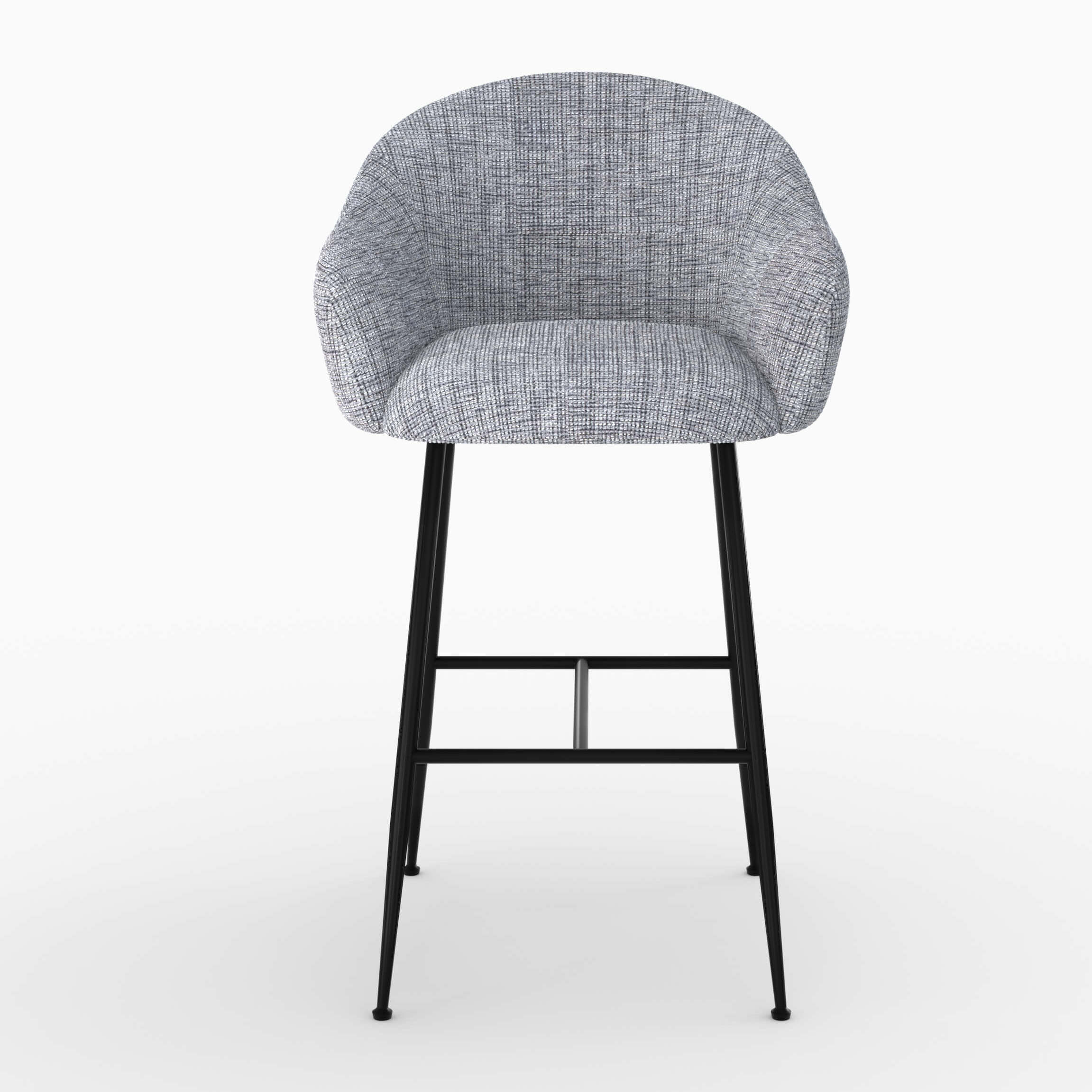 Chaise de bar en tissu gris chiné 76 cm - Socky