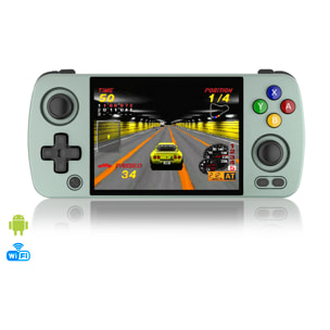 DAM Consola emulador multiplataforma RG405M. Pantalla táctil 4" IPS; Android 12, Octa-Core 2,0GHz, WiFi, 128GB. +3000 juegos. 16,3x7,6x1,6 Cm. Color: Verde Claro