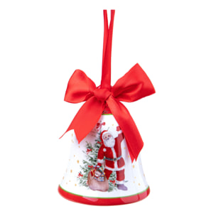 Campana con Babo natale - Pezzi 6 - 8,7xH10x8,7cm - Bianchi Dino SpA