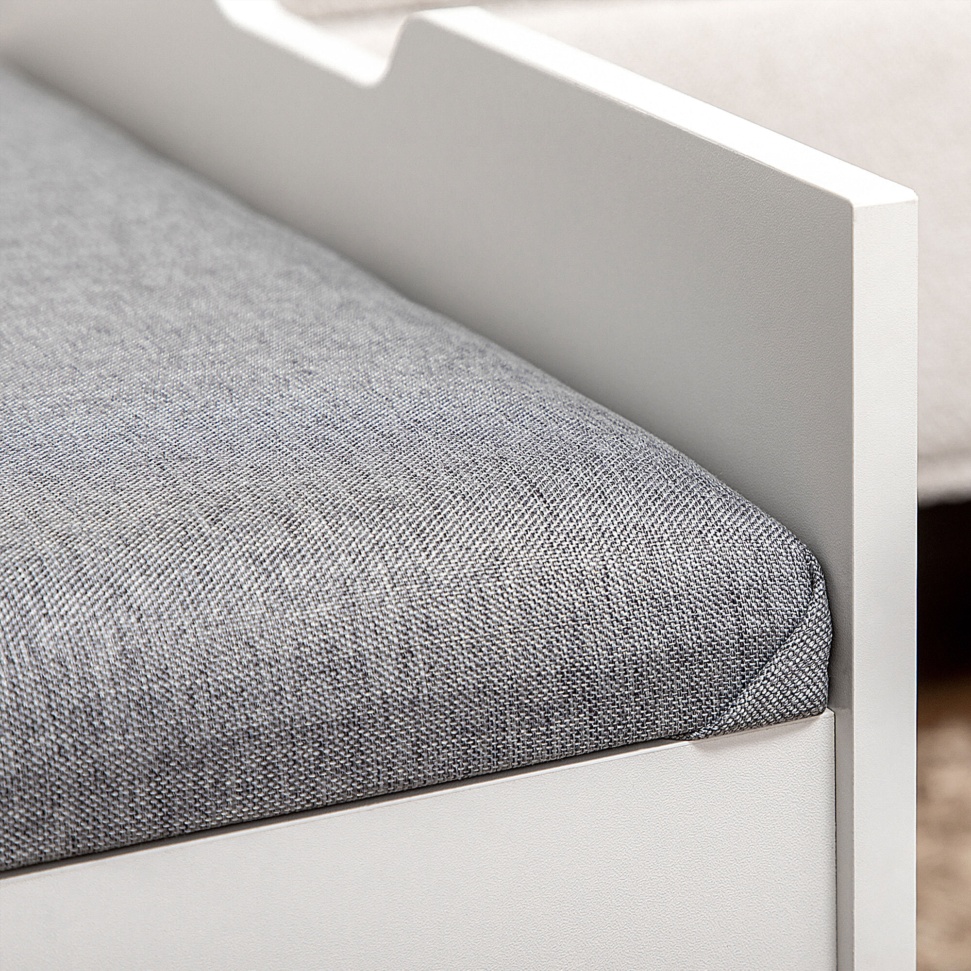 Tocador de Maquillaje con Taburete Oculto y Espejo Abatible, Mesa de Maquillaje con Cajón y 7 Compartimentos, Taburete Acolchado con Almacenamiento, para Espacios Reducidos, Vestidor, Blanco