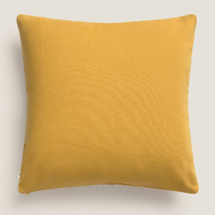 Funda de cojín de terciopelo con flores Ritcu color amarillo Algodón