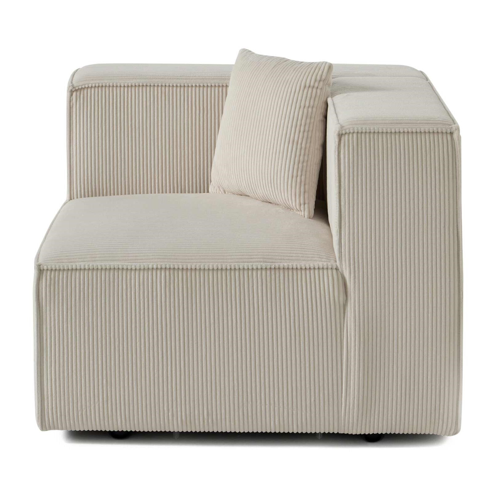 Arty - module d'assise gauche - en velours côtelé - Beige