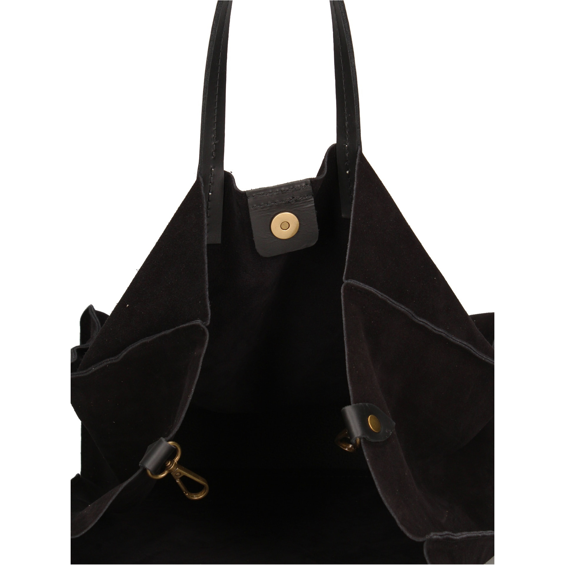 Borsa a mano da donna Made in Italy - Modello Novara Lux - Pelle Scamosciata - 34.5 x 32.0 x 17.0 cm