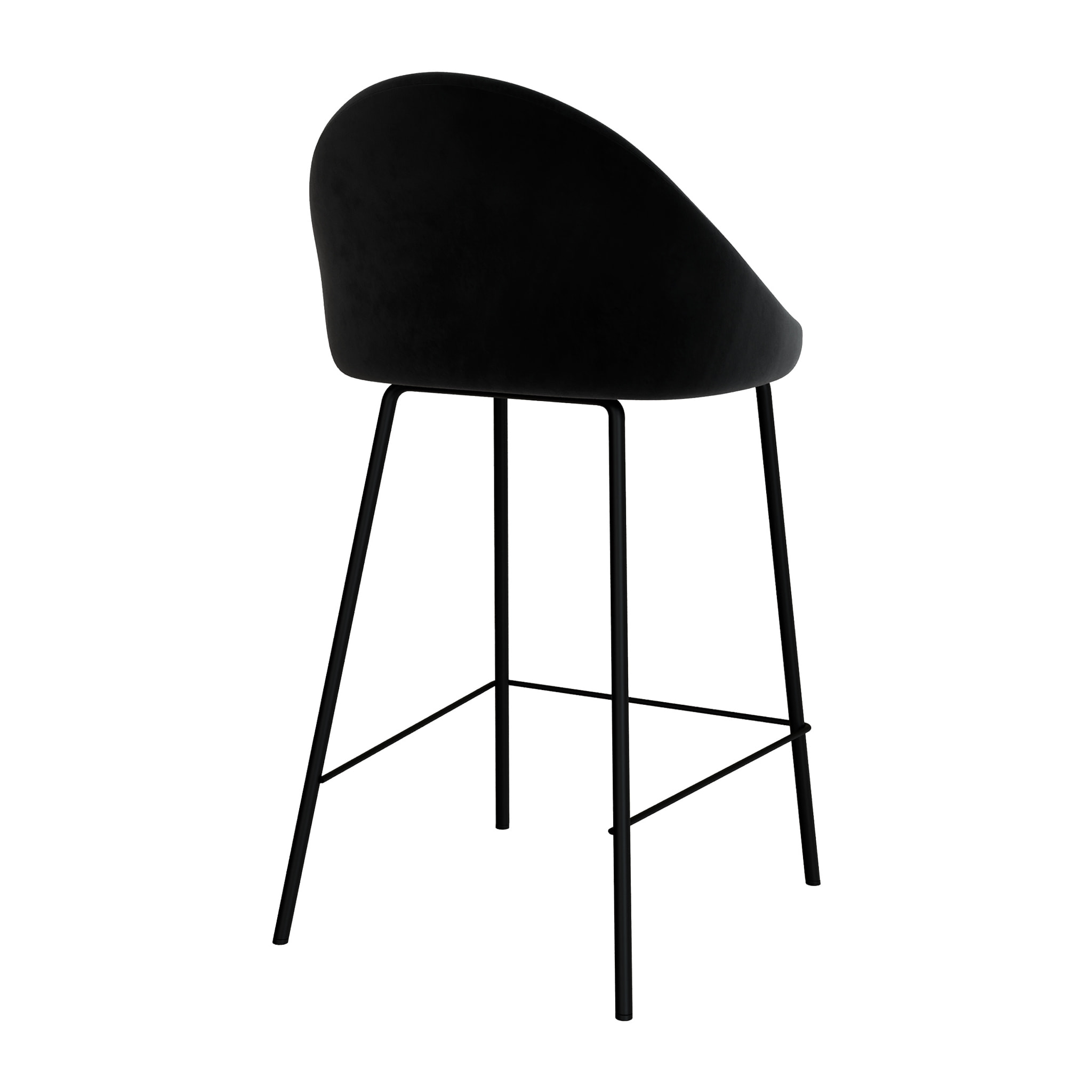 Lot de 2 chaises pour îlot central 65 cm en velours noir - Misty