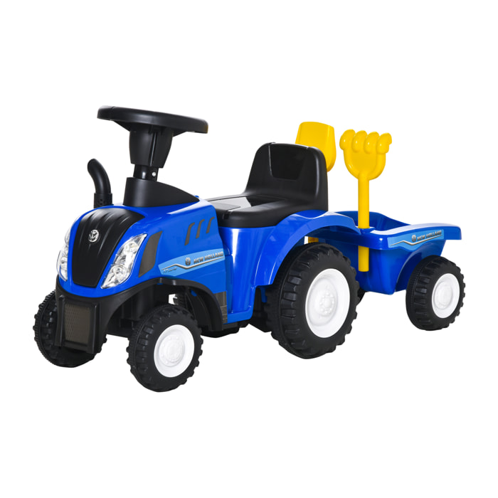 Porteur tracteur remorque licence officielle New Holland T7 effet sonore lumineux bleu