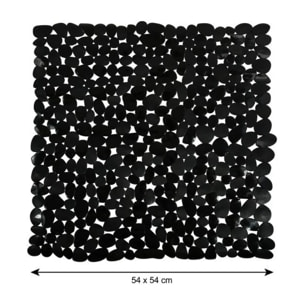 Tapis Fond de douche PVC GALETS 53x53cm Noir MSV