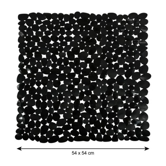 Tapis Fond de douche PVC GALETS 53x53cm Noir MSV