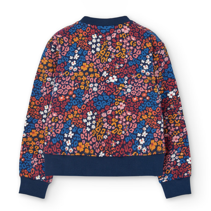 Chaqueta felpa flores de niña -BCI