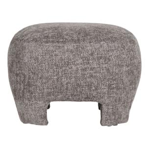 Nazare - Pouf imbottito in tessuto grigio 53x41x38 cm