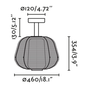 NARA S Suspension fixe brun rouille 1xE27
