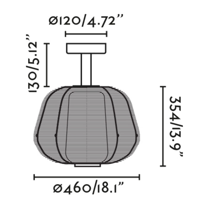 NARA S Suspension fixe brun rouille 1xE27