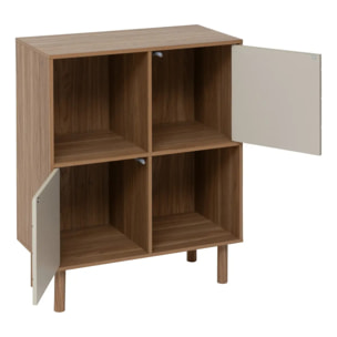 Etagère 4 cases Mix'N'Match bois et motif rayé