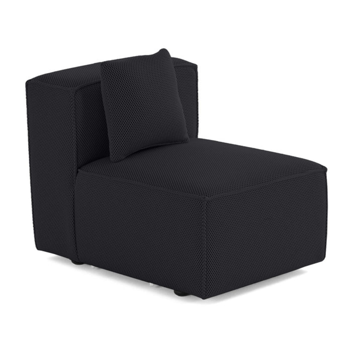 Arty - module d'assise sans accoudoirs - en tissu mailles 3D - Noir
