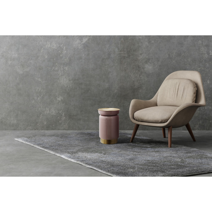 Tavolino Art Deco 175 in metallo rosa antico e oro
