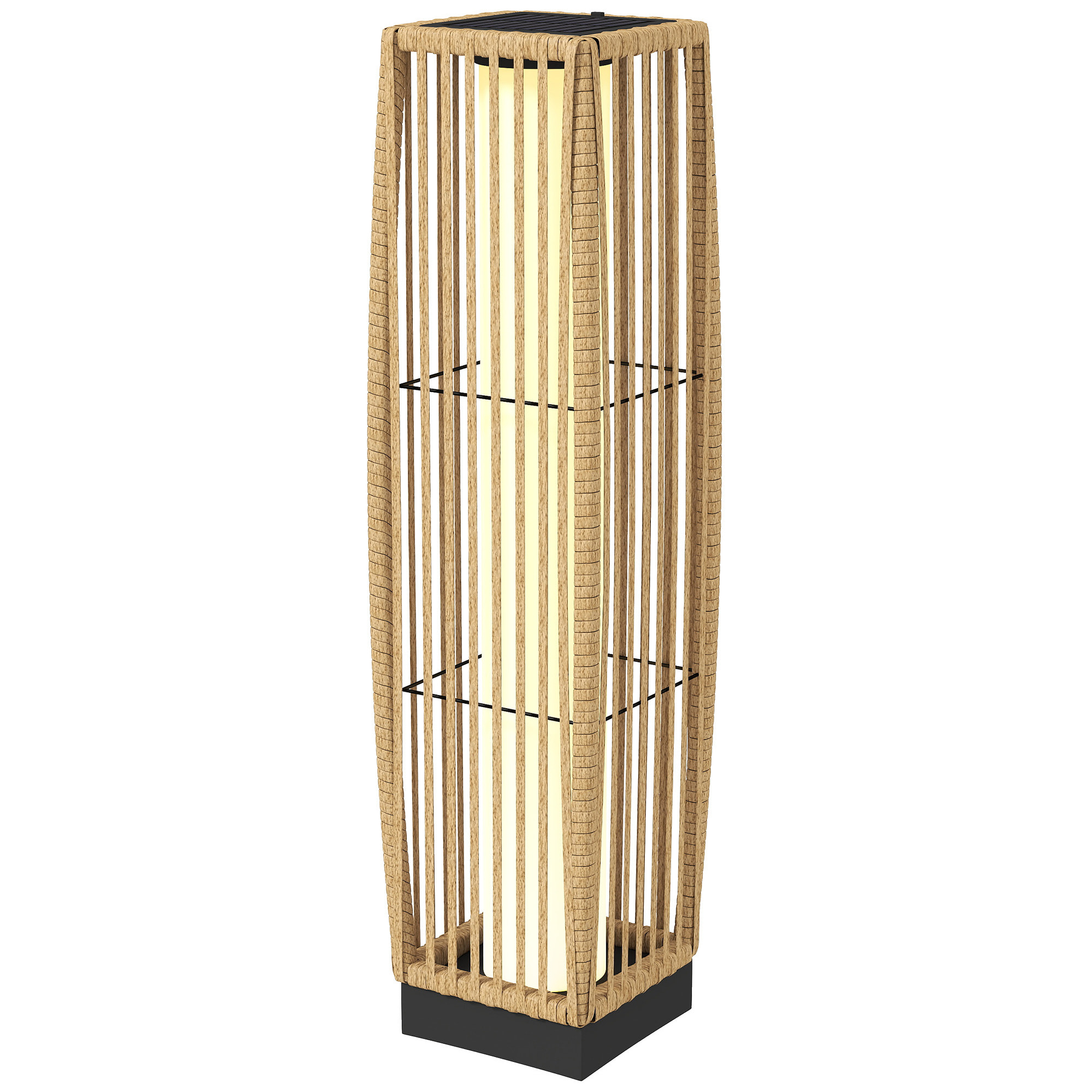Lanterne solaire sans fil rechargeable résine tressée sable