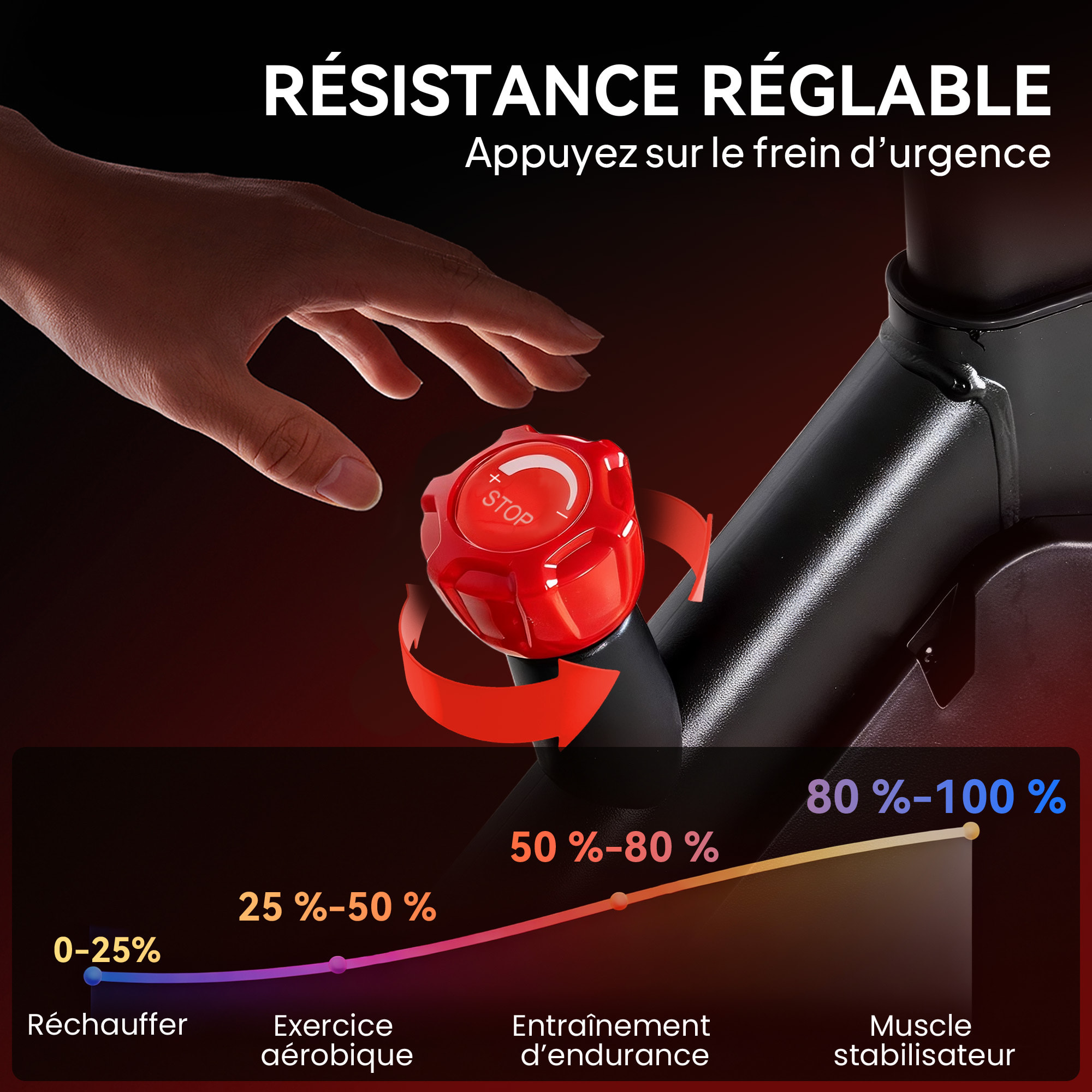 Vélo d'appartement biking résistance magnétique réglable écran LCD acier blanc